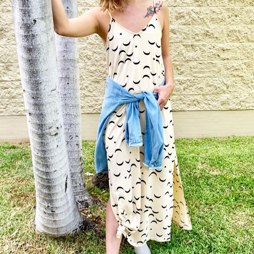Ava Sky Dress Willow in Creme Illume Print